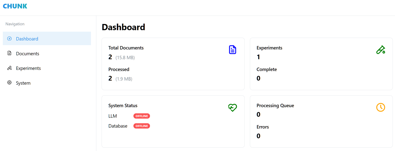 Chunk dashboard